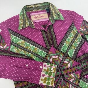 Robert Graham Shirt Button Down Long Sleeve Cotton Multicolor Women's Size 4